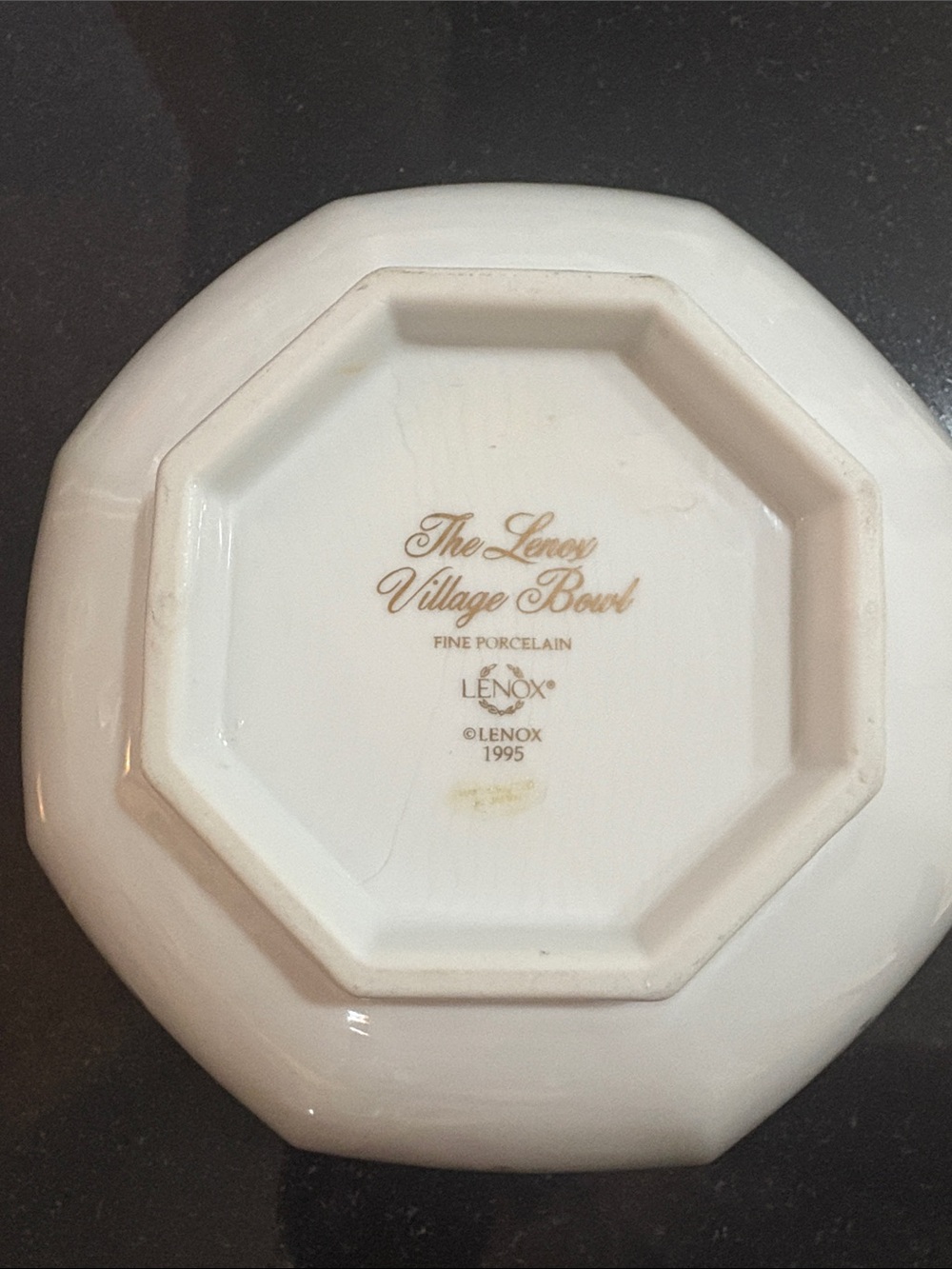Lenox Octagonal Serving Bowl with Pastel Village Motif - Picture 2 of 3